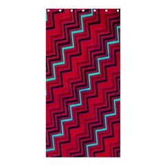 Red Turquoise Black Zig Zag Background Shower Curtain 36  x 72  (Stall) 