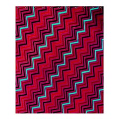 Red Turquoise Black Zig Zag Background Shower Curtain 60  x 72  (Medium) 