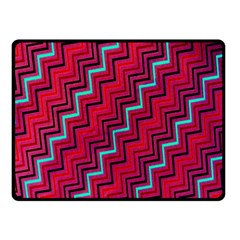 Red Turquoise Black Zig Zag Background Double Sided Fleece Blanket (Small) 