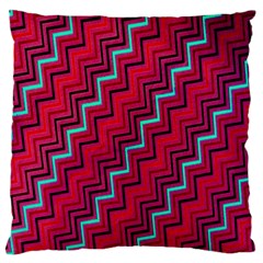 Red Turquoise Black Zig Zag Background Standard Flano Cushion Case (Two Sides)