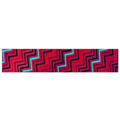 Red Turquoise Black Zig Zag Background Flano Scarf (Small)