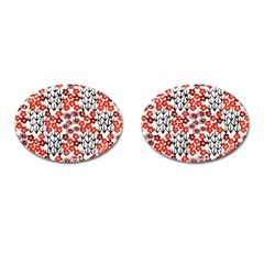 Simple Japanese Patterns Cufflinks (Oval)