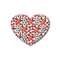 Simple Japanese Patterns Rubber Coaster (Heart) 