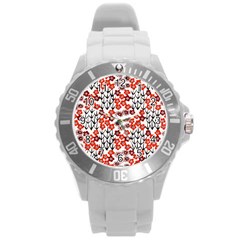 Simple Japanese Patterns Round Plastic Sport Watch (L)