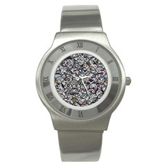 Alien Crowd Pattern Stainless Steel Watch