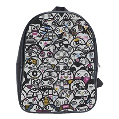 Alien Crowd Pattern School Bags(Large) 