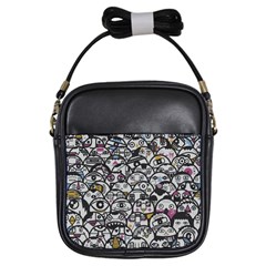 Alien Crowd Pattern Girls Sling Bags