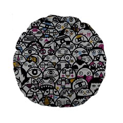 Alien Crowd Pattern Standard 15  Premium Round Cushions