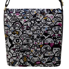 Alien Crowd Pattern Flap Messenger Bag (S)