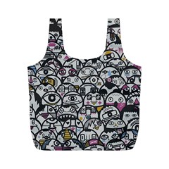 Alien Crowd Pattern Full Print Recycle Bags (M) 