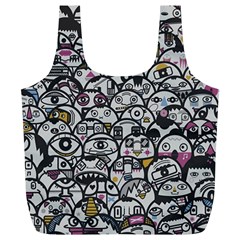 Alien Crowd Pattern Full Print Recycle Bags (L) 