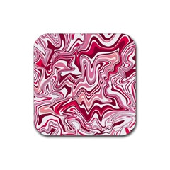 Pink Marble Pattern Rubber Coaster (Square) 