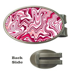 Pink Marble Pattern Money Clips (Oval) 