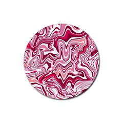 Pink Marble Pattern Rubber Coaster (Round) 