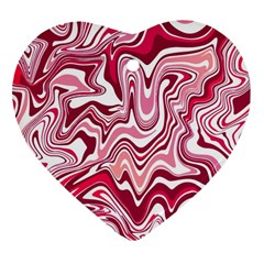 Pink Marble Pattern Heart Ornament (Two Sides)