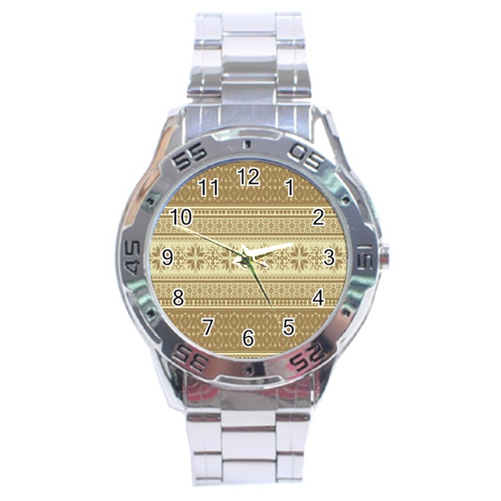 Pattern Stainless Steel Analogue Watch