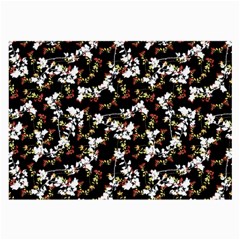 Dark Chinoiserie Floral Collage Pattern Large Glasses Cloth by dflcprints