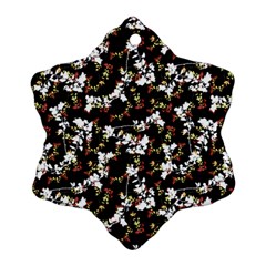 Dark Chinoiserie Floral Collage Pattern Snowflake Ornament (two Sides) by dflcprints