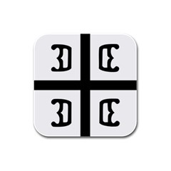 Serbian Cross Rubber Square Coaster (4 Pack)  by abbeyz71