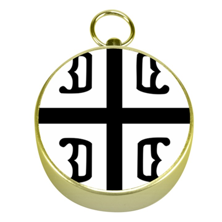 Serbian Cross Gold Compasses