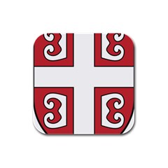 Serbian Cross Shield Rubber Square Coaster (4 Pack)  by abbeyz71