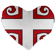 Serbian Cross Shield Large 19  Premium Heart Shape Cushions by abbeyz71