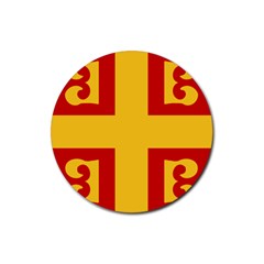 Byzantine Imperial Flag, 14th Century Rubber Coaster (round)  by abbeyz71