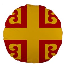 Byzantine Imperial Flag, 14th Century Large 18  Premium Flano Round Cushions by abbeyz71