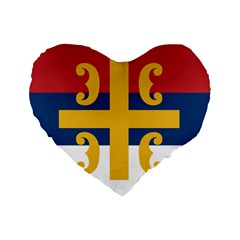 Flag Of The Serbian Orthodox Church Standard 16  Premium Heart Shape Cushions by abbeyz71