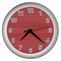 Pattern Wall Clocks (silver)  by Valentinaart