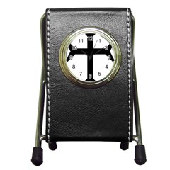 Eastern Syriac Cross Pen Holder Desk Clocks by abbeyz71