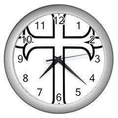 Western Syriac Cross Wall Clocks (silver)  by abbeyz71