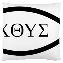 Ichthys  jesus Christ, Son Of God, Savior  Symbol  Large Cushion Case (two Sides) by abbeyz71