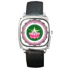 Ayyavazhi Symbol  Square Metal Watch by abbeyz71