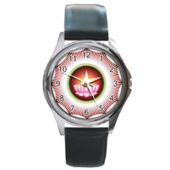 Ayyavazhi Symbol  Round Metal Watch by abbeyz71