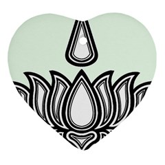 Ayyavazhi Symbol Heart Ornament (Two Sides)