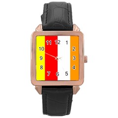 International Flag Of Buddhism Rose Gold Leather Watch  by abbeyz71