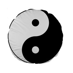 Yin & Yang Standard 15  Premium Flano Round Cushions by abbeyz71