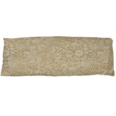 Old Floral Crochet Lace Pattern Beige Bleached Body Pillow Case (dakimakura) by EDDArt
