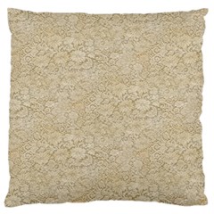 Old Floral Crochet Lace Pattern Beige Bleached Standard Flano Cushion Case (one Side) by EDDArt