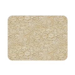 Old Floral Crochet Lace Pattern Beige Bleached Double Sided Flano Blanket (mini)  by EDDArt