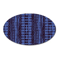 Wrinkly Batik Pattern   Blue Black Oval Magnet by EDDArt