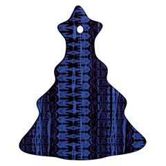 Wrinkly Batik Pattern   Blue Black Ornament (christmas Tree)  by EDDArt
