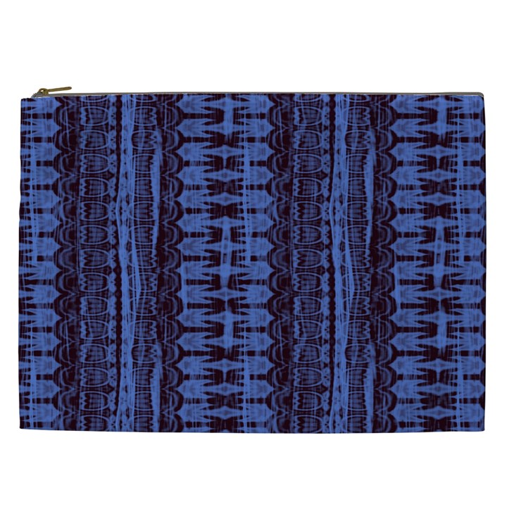 Wrinkly Batik Pattern   Blue Black Cosmetic Bag (XXL) 