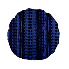 Wrinkly Batik Pattern   Blue Black Standard 15  Premium Round Cushions by EDDArt