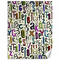 Colorful Retro Style Letters Numbers Stars Canvas 12  x 16  