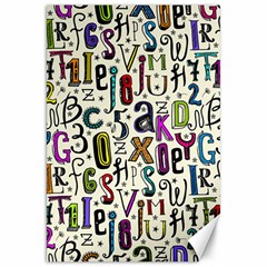 Colorful Retro Style Letters Numbers Stars Canvas 20  x 30  