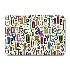 Colorful Retro Style Letters Numbers Stars Small Doormat 