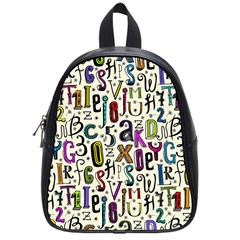 Colorful Retro Style Letters Numbers Stars School Bags (small)  by EDDArt