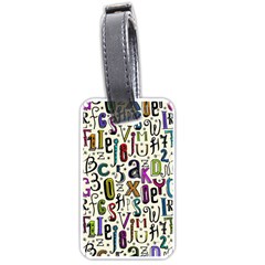 Colorful Retro Style Letters Numbers Stars Luggage Tags (One Side) 